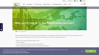 Why can't I log in to the Reservation Service? | Eurail.com