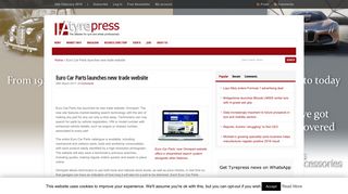 Euro Car Parts launches new trade website : Tyrepress