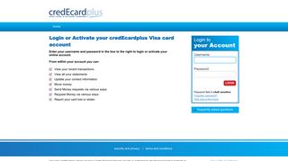 Login to credEcardplus Visa card