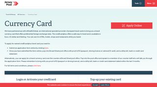 Currency Card - Jersey Post