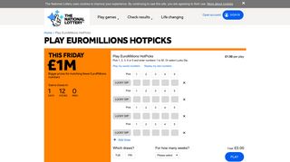 Play EuroMillions HotPicks | Games | The National Lottery