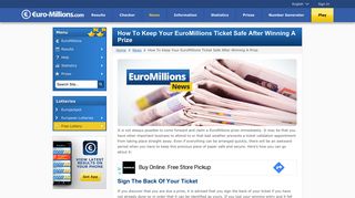 How To Keep Your EuroMillions Ticket Safe After Winning A Prize