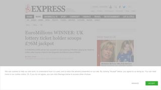 EuroMillions WINNER: UK lottery ticket holder scoops £76M jackpot ...