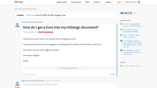 How do I get a Euro into my InDesign document? - Adobe Forums