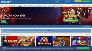 Giochi Vegas online, Slot Machine, Video Poker su Eurobet.it