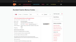Eurobet Casino Bonus Codes - thebigfreechiplist