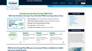 Europe SIM Card | Fast 4G Data, Low Cost Calls and No Contract!