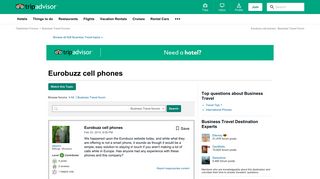 Eurobuzz cell phones - Business Travel Forum - TripAdvisor