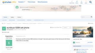 eurobuzz GSM cell phone - Italy Ports - Cruise Critic Community