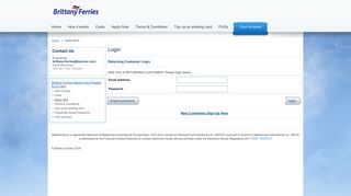 Login - Brittany Ferries MasterCard® Prepaid Euro Card