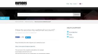 EuroDNS | How to access my webmail account?