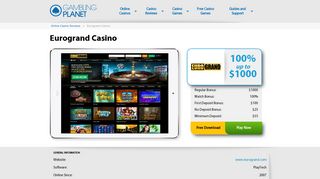 Eurogrand Casino Review – Bonuses & More | GamblingPlanet.eu