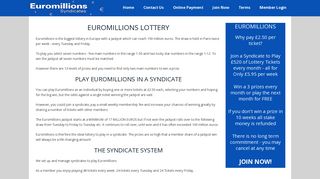 Join Euro Millions Syndicate - play 36 lines only £4.95