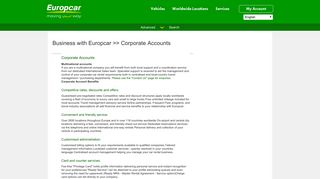 Europcar Japan - Business with Europcar >> Corporate Accounts