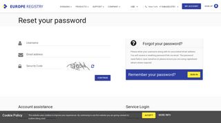 Forgot password | Europe Registry