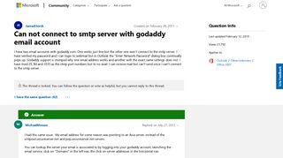 Can not connect to smtp server with godaddy email account ...