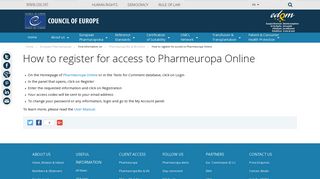 How to register for Pharmeuropa Online - Instructions - EDQM