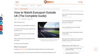 How to Watch Eurosport Outside UK (The Complete Guide)