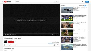 Eurosport player regisztráció - YouTube