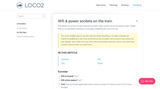 Wifi & power sockets on the train - Loco2 Help