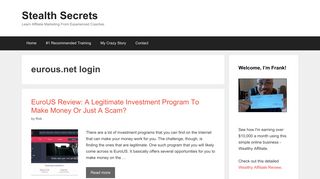 eurous.net login | | Stealth Secrets