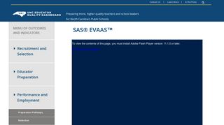 UNC Educator Quality Dashboard SAS® EVAAS™