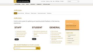 eVALUate - Curtin's System for Student Evaluation of Learning and ...