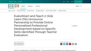 EvaluWise® and Teach n' Kids Learn (TKL) Announce Partnership to ...