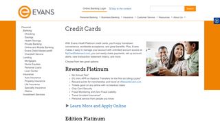 Credit Cards | Evans Bank