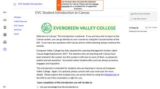 EVC Student Introduction to Canvas
