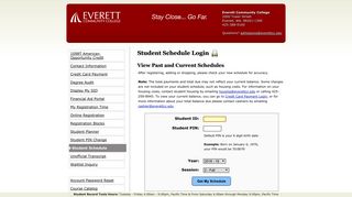 Student Schedule Login | EvCC Student Record Tools - ctc.edu