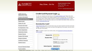 Credit Card Payment Login | EvCC Student Record Tools - ctc.edu