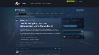 Unable to log into Account Management using Steam log in :: EVE ...