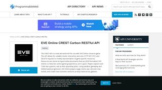 EVE Online CREST Carbon RESTful API | ProgrammableWeb