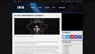 EVE Gate Closing Wednesday, September 27 - INN - Imperium News