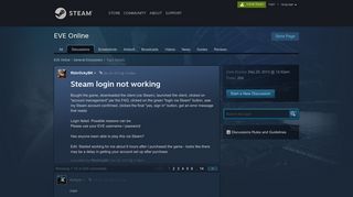 Steam login not working :: EVE Online General Discussions