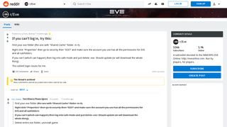 If you can't log in, try this: : Eve - Reddit