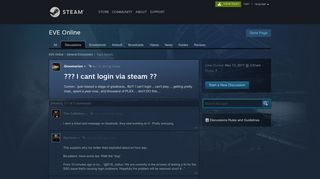 ??? I cant login via steam ?? :: EVE Online General Discussions