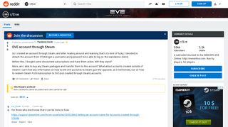 EVE account through Steam : Eve - Reddit