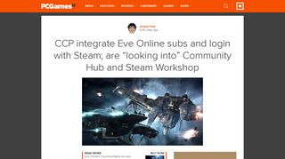 CCP integrate Eve Online subs and login with Steam; are “looking ...