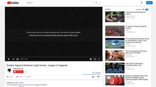 Evelynn Agony's Embrace Login Screen - League of Legends - YouTube