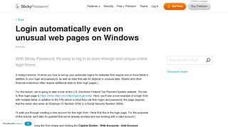 Login automatically even on unusual web pages on Windows.