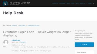 Eventbrite Login Loop - Ticket widget no longer displaying | The ...