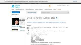 Event ID 18456 - Login Failed - Microsoft