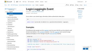 Login.LoggingIn Event (System.Web.UI.WebControls) | Microsoft Docs