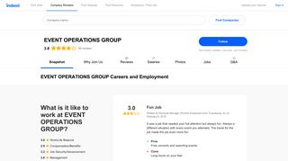 EVENT OPERATIONS GROUP Careers and Employment | Indeed.com