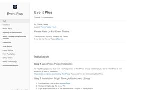 Event Plus Documentation/ Theme Instruction by Theme Freesia