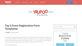 Top 5 Event Registration Form Templates! | Wufoo