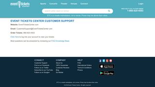 Customer Support | Event Tickets Center