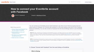 How to connect your Eventbrite account with Facebook | Eventbrite ...